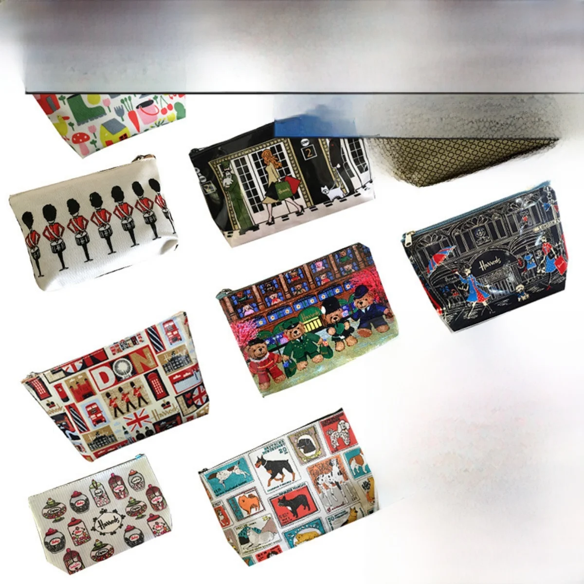 

Кошелек-ключница Harrods, монетница, картхолдер, красный конверт-сумка, жесткий футляр-органайзер, европейский классический узор