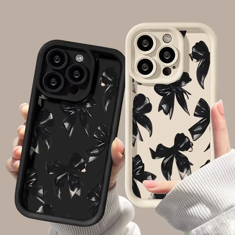 

High-end sweet and cool bow-knot phone case is suitable for iPhone 16 15 14 13 12 11 pro/mas/plus anti-fall back cover.