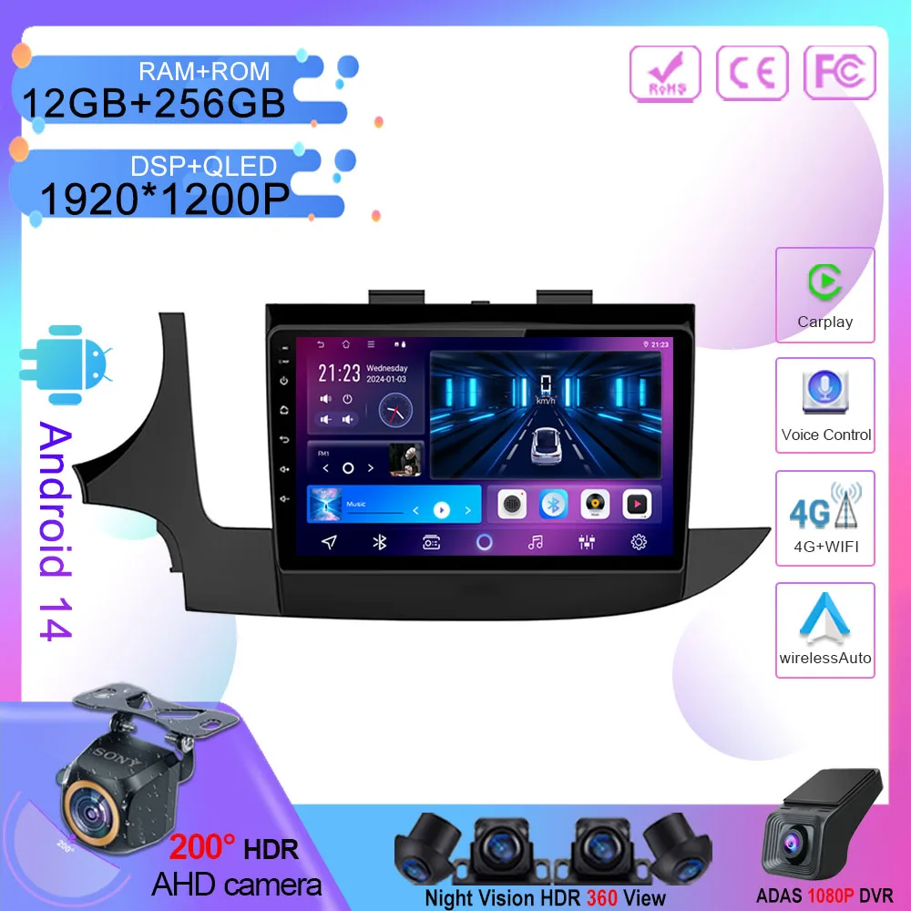 

Android 14 GPS Navigation System For BUICK ENCORE Opel Mokka Vauxhall Mokka 2016 - 2018 Car Stereo Carplay Multimedia Player BT