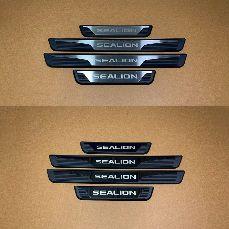 Car Door Sill Pedal Shell Scuff Plate Trims Protector Sticker Car Styling Parts Supplies For BYD SEALION Car Styling Self-adhesi