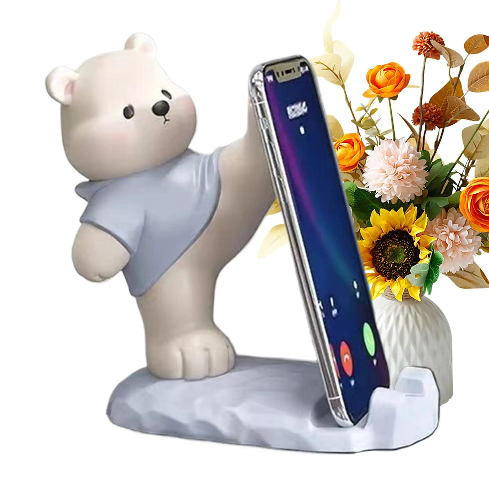 

Держатель для телефона для стола, милый противоскользящий полимерный медведь, регулируемые фигурки, настольный держатель для мобильного телефона для домашних офисов, видеоблогов, съемки