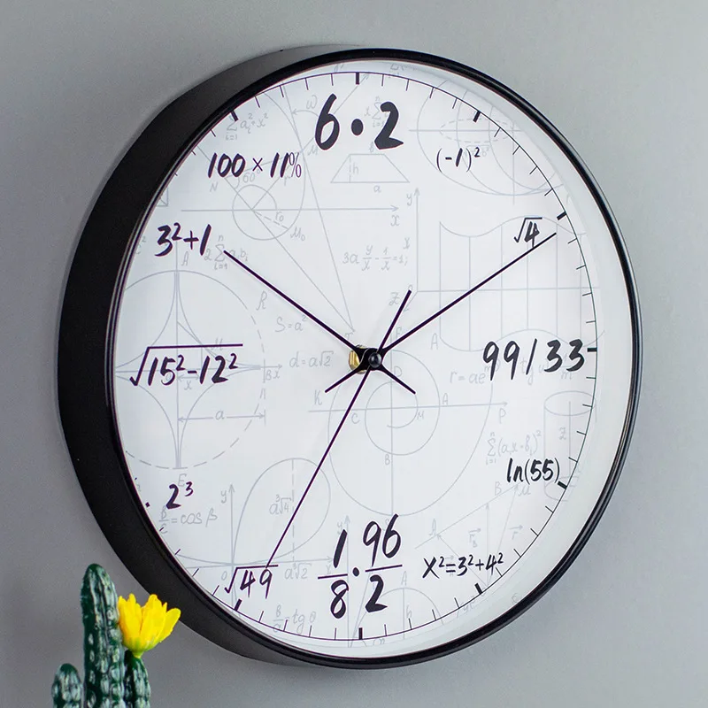 12 Inch Math Formula Wall Clock Mathematical Equations Clock Home Study Classroom Wall Decor Art Gift for Students Teachers