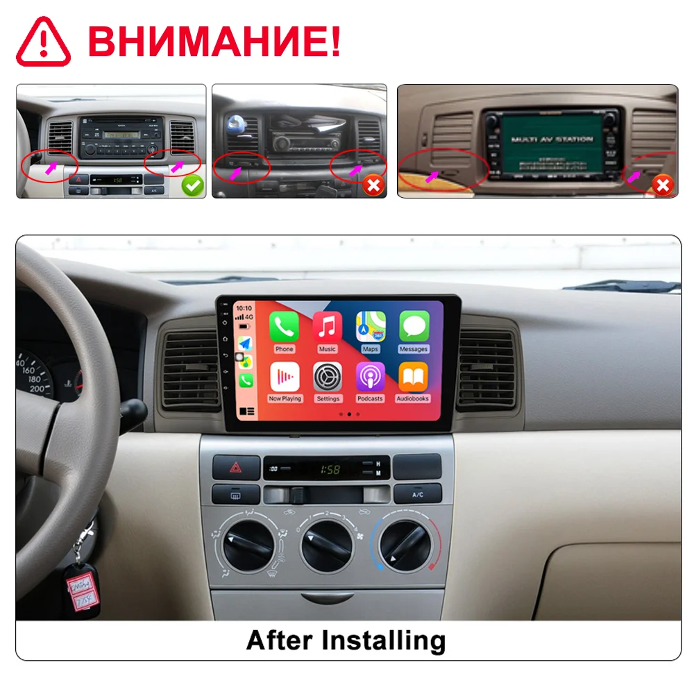 Car Radio For Toyota Corolla Fielder E120 2000-2004 Android Multimedia Player WIFI Navigation GPS Auto Stereo Carplay Head Unit