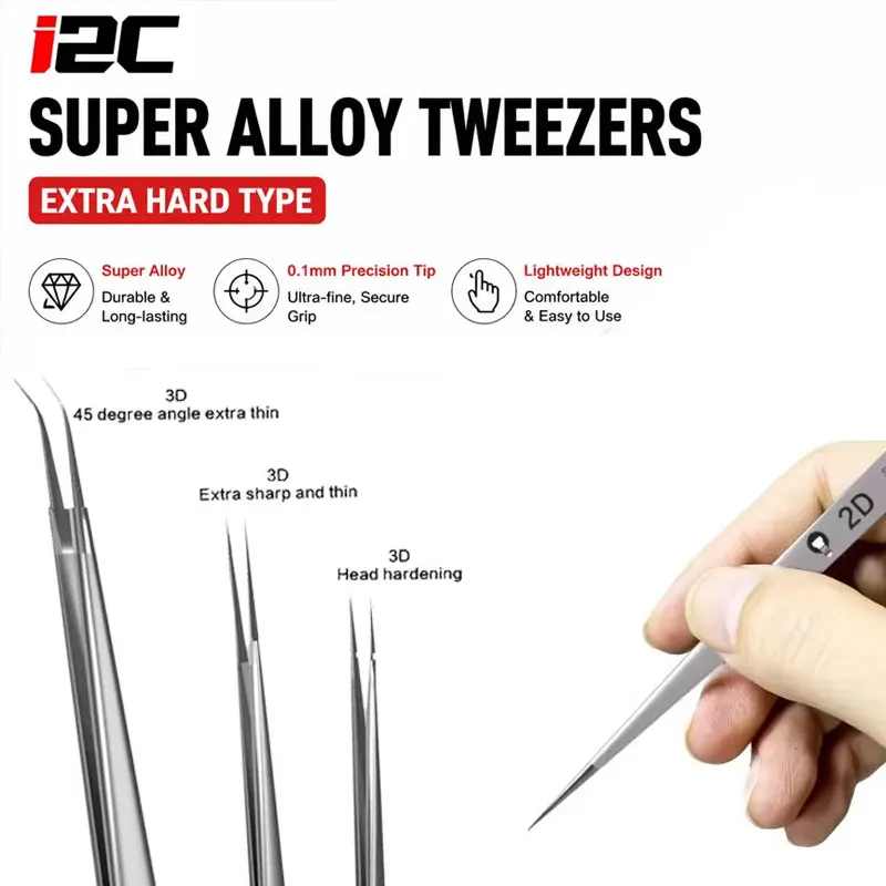 I2C NS-02 NS-03 NS-04 Super Alloy Precision Tweezers Non Magnetic Flying Wire Forceps for Phone PCB IC Repair