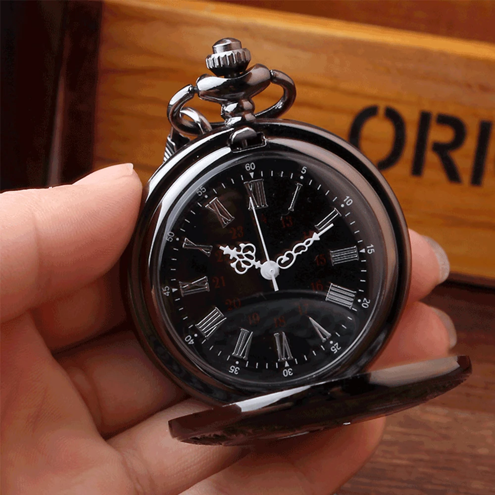 Elegant Fashion Vintage Pocket Watch Alloy Roman Number Dual Time Display Clock Necklace Chain Watches Birthday Gift man watches