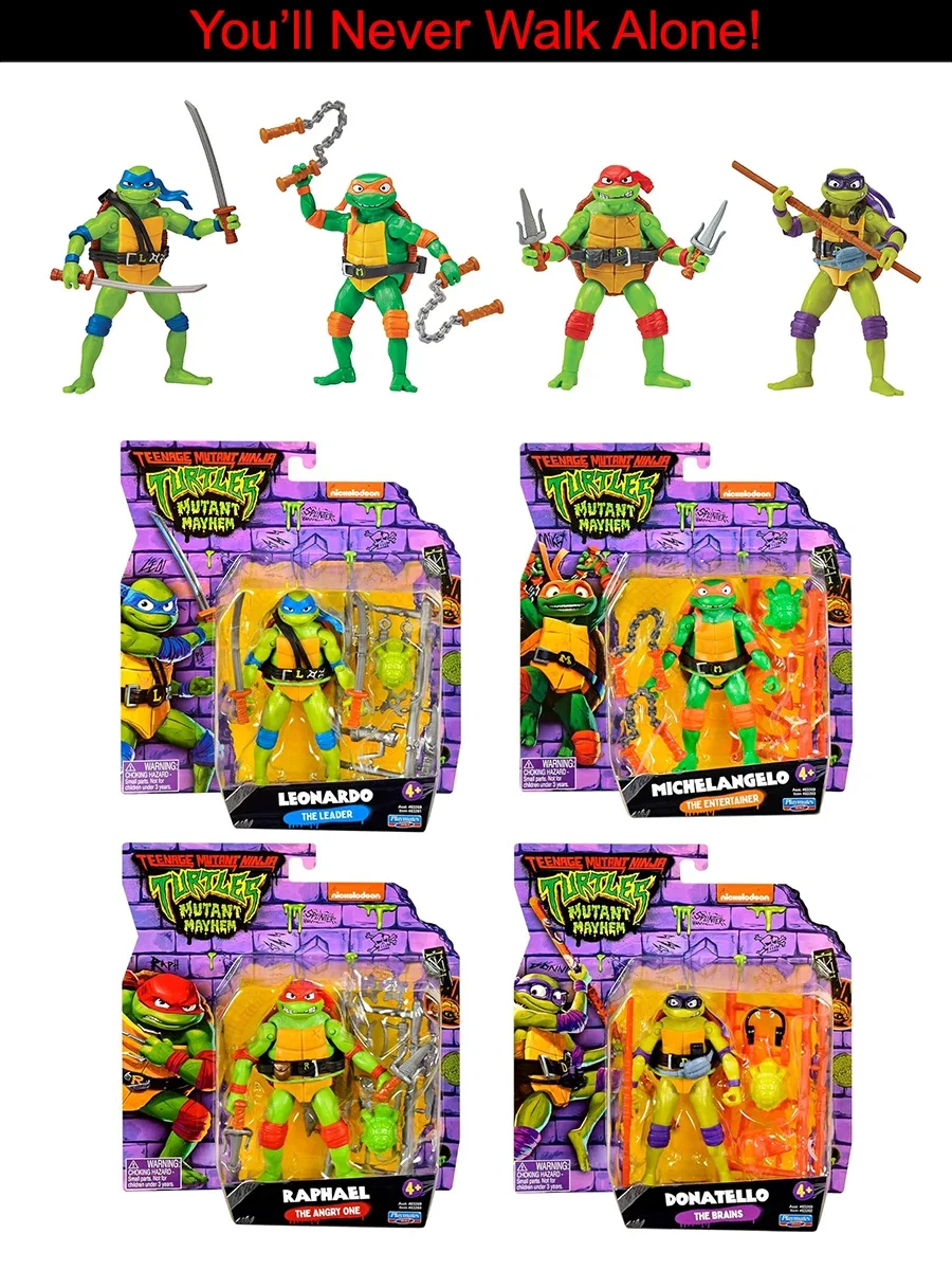 Playmates Teenage Mutant Ninja Turtles Mutant Mayhem Raph Don Mikey Leo Doll Gifts Toy Model Anime Figures Collect Ornaments