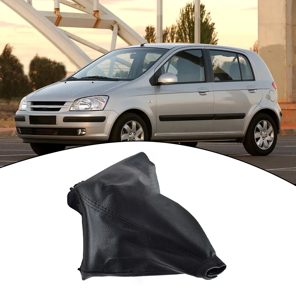

Gear Shift Cover As The Picture Shows Car Shift Knob 2002-2010 Fitment Black Color Easy Installation PU Leather Material