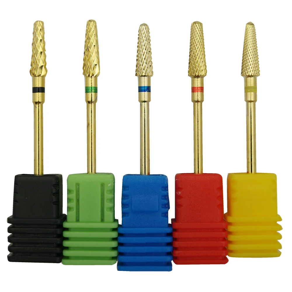 EasyNail ~ Pro. Broca de unha dourada de carboneto de tungstênio, cortador de lixas de unha, broca elétrica, acessório de máquina de manicure.