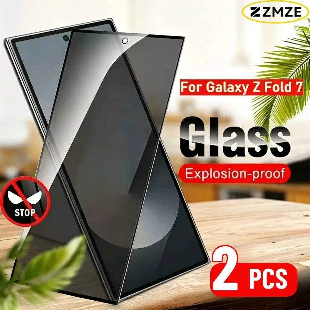 Full Cover Anti-peeping Tempered Glass Protector for Samsung Z Fold 7 6 5 4 3 Smooth Textured Explosion Proof Screen Protector