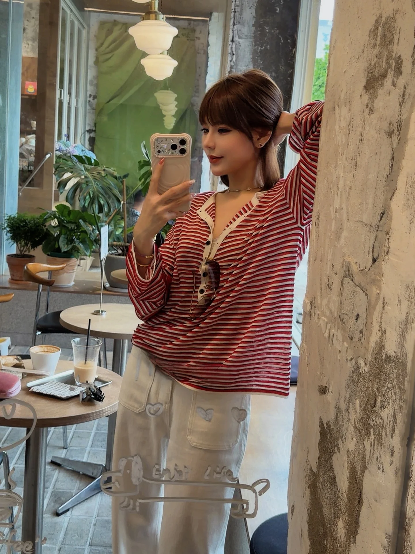 

ASBR Original C Material Korean Style Loose Fit Striped Knitwear round Neck T-Shirt Soft Cotton Linen Blend Spring Summer New...