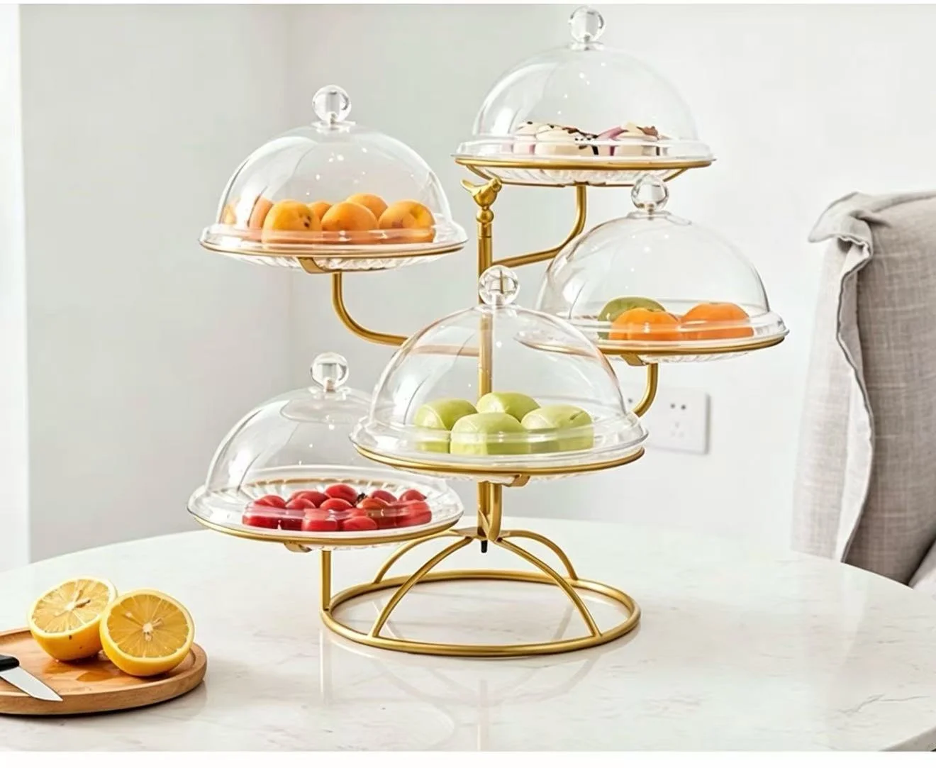 

Nordic Multi-Layer Fruit Tray Living Room Household Dried Fruit Tray Snack Tray Modern Creative Dim Sum Candy