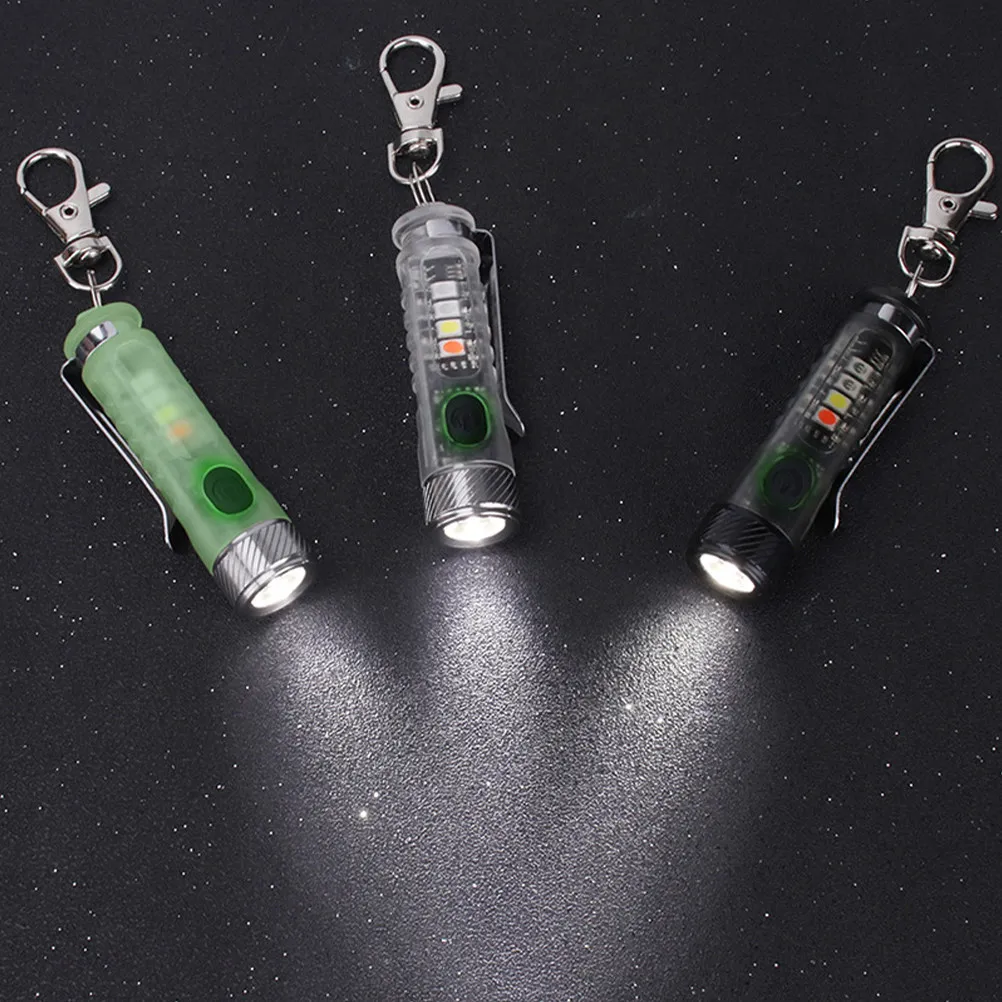 Mini LED Flashlight Keychain Rechargeable Portable Key Ring Light Outdoor Torch High Brightness 11 Modes Waterproof Dustproof