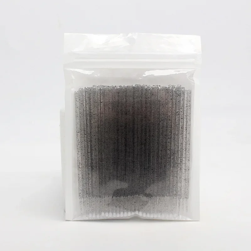 100 Uds cepillo microaplicador de cristal para extensión de pestañas, micro hisopos de algodón, varitas de rímel de labios microcepillo rosa