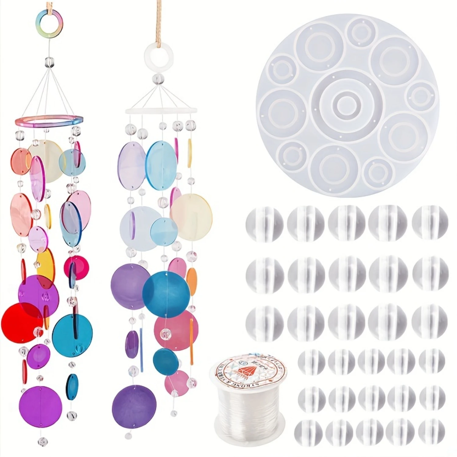 1pc Artistic Wind Chime Design Kit – Silicone Mold for Durable Hanging Ornaments – Easy Epoxy Resin Casting for Decor & Craf