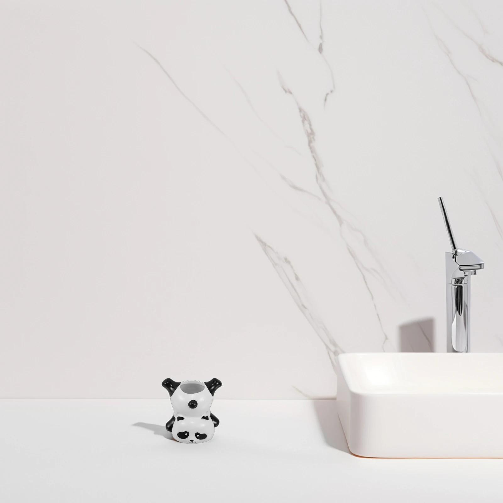 الباندا حامل فرشاة الأسنان لطيف فرشاة السيراميك كوب متعدد الوظائف الحمام سطح المكتب ماكياج حامل القلم الرصاص المنظم #1