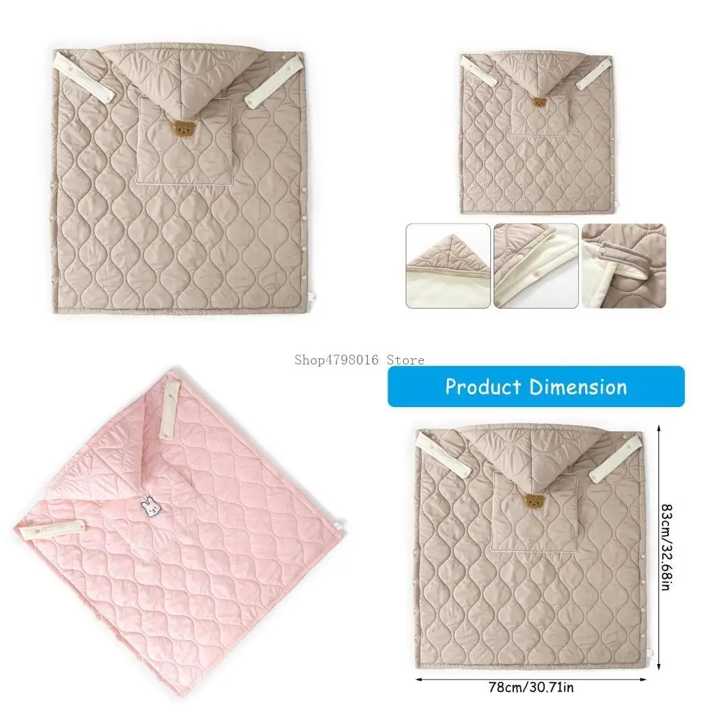 

Multi Purpose Strollers Cover Thicked Hooded Waist Stool Blanket for New Parent