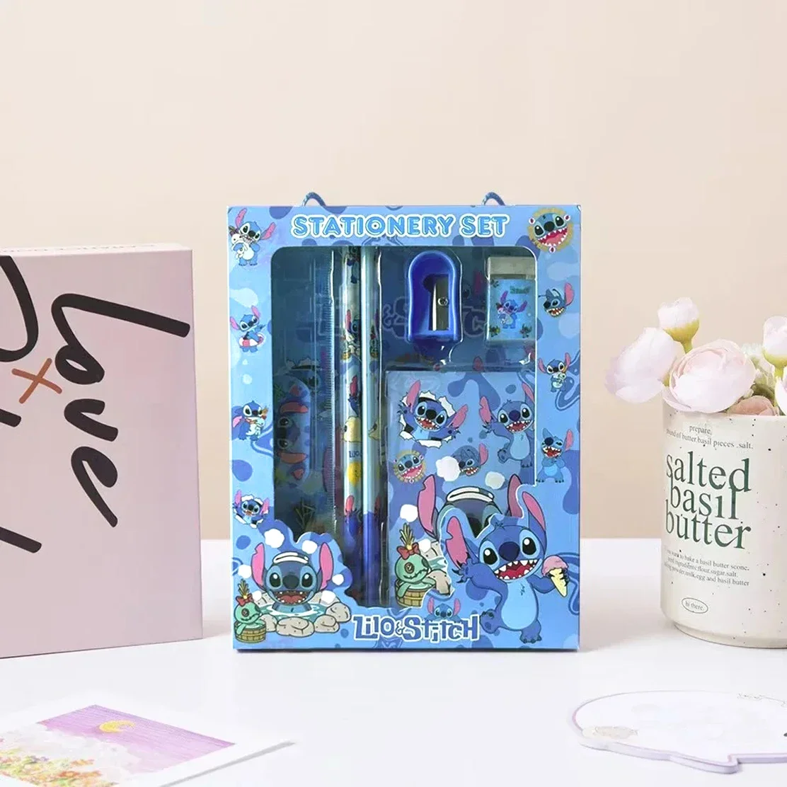 Disney Stitch Notebooks, stationery sets for study, rulers, erasers, stationery sets, study rewards, gifts