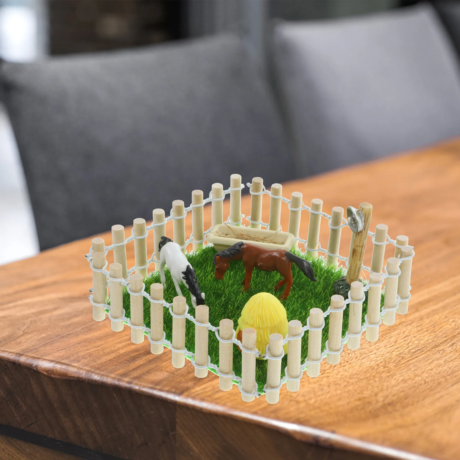 

1Set Miniature Horse Ranch Realistic Stud-Farm Layout Decoration Indoor Outdoor Garden Scene Educational Stable Playset