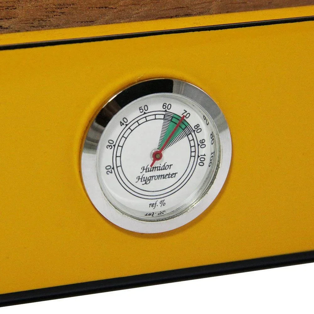 Imagem -05 - Handcrafted Cigar Cedar Humidor com Front Hygrometer Carbon Fiber Suitable para About 30 Cts Cigar Humidor