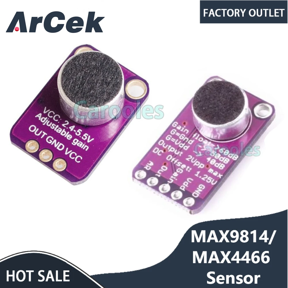 MAX9814 Microphone AGC Amplifier Board Sound Sensor Module Auto Gain Control Attack for Arduino MAX4466 PCB Board Diy Kit