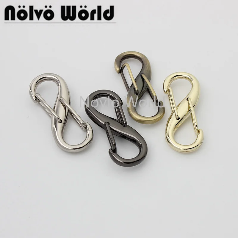 10-50 pieces 5 colors 37*15mm zinc alloy double head snap hook for bag chain connector clasp bag accessories