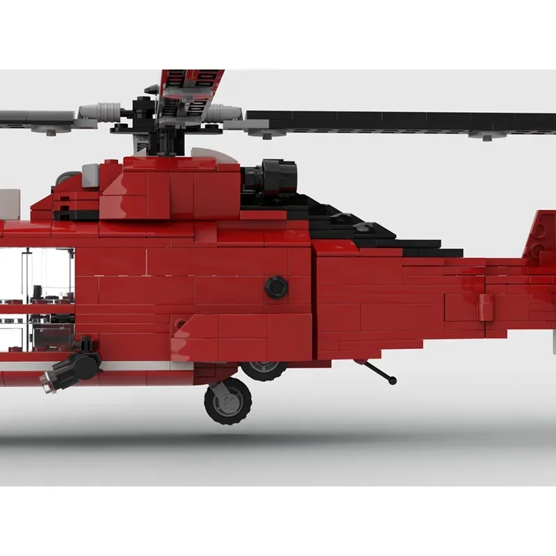 157PCS Moc 해안 경비대 헬리콥터 개폐식 랜딩 기어 모델 DIY 조립 빌딩 블록 장난감 어린이 생일 선물