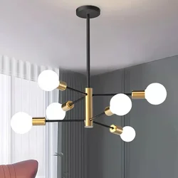 Modern Nordic Gold Black Chandeliers LED Lamp 4/6/8Light Chandelier Lighting Bedroom Shop Pendant Lamp  Lighting for Living Room