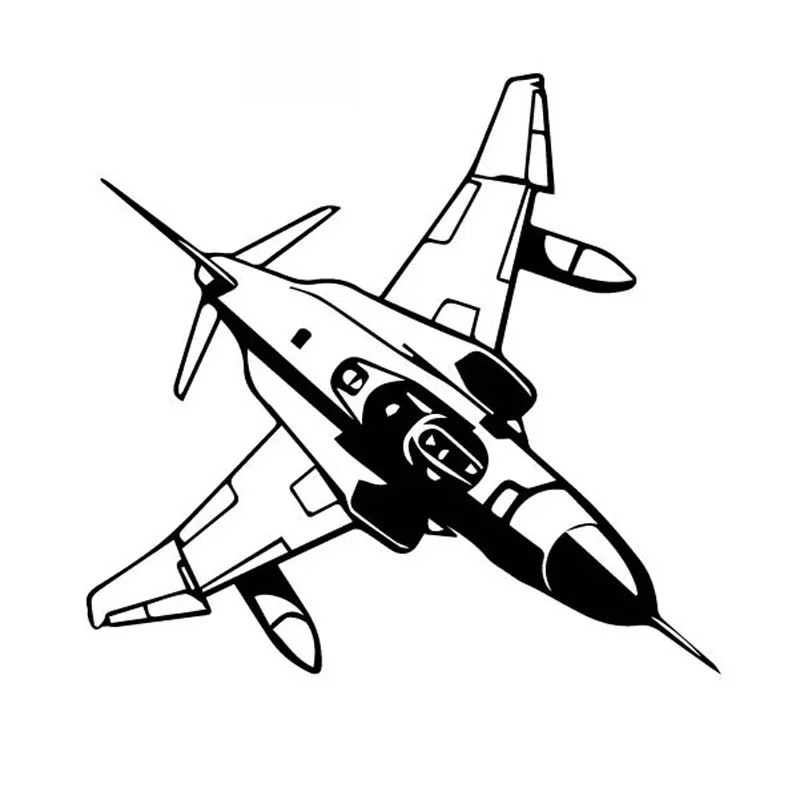 

Exquisite Cartoon Airplane Car Sticker High Quality Car Decoration Personality Pvc Waterproof Decal Black/white, 18cm*17cm