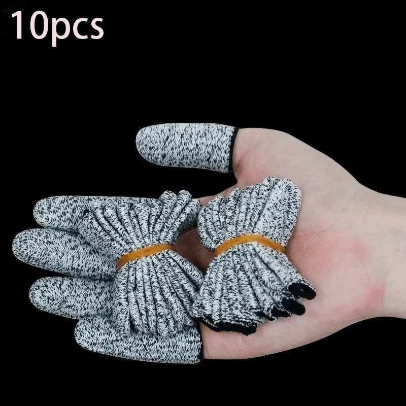 10pcs Thickened Wear-Resistant Finger Covers, Breathable for Home Kitchen Chopping, Gardening, and Picking, Reusable Finger Guar