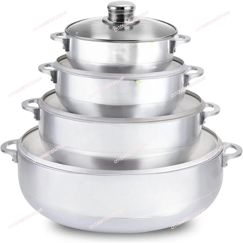 

8-piece Aluminum Soup Pot, Commercial Grade Cooking Dutch Oven