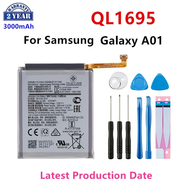 

Brand New QL1695 3000mAh Replacement Battery For Samsung Galaxy A01 Mobile phone Batteries+Tools