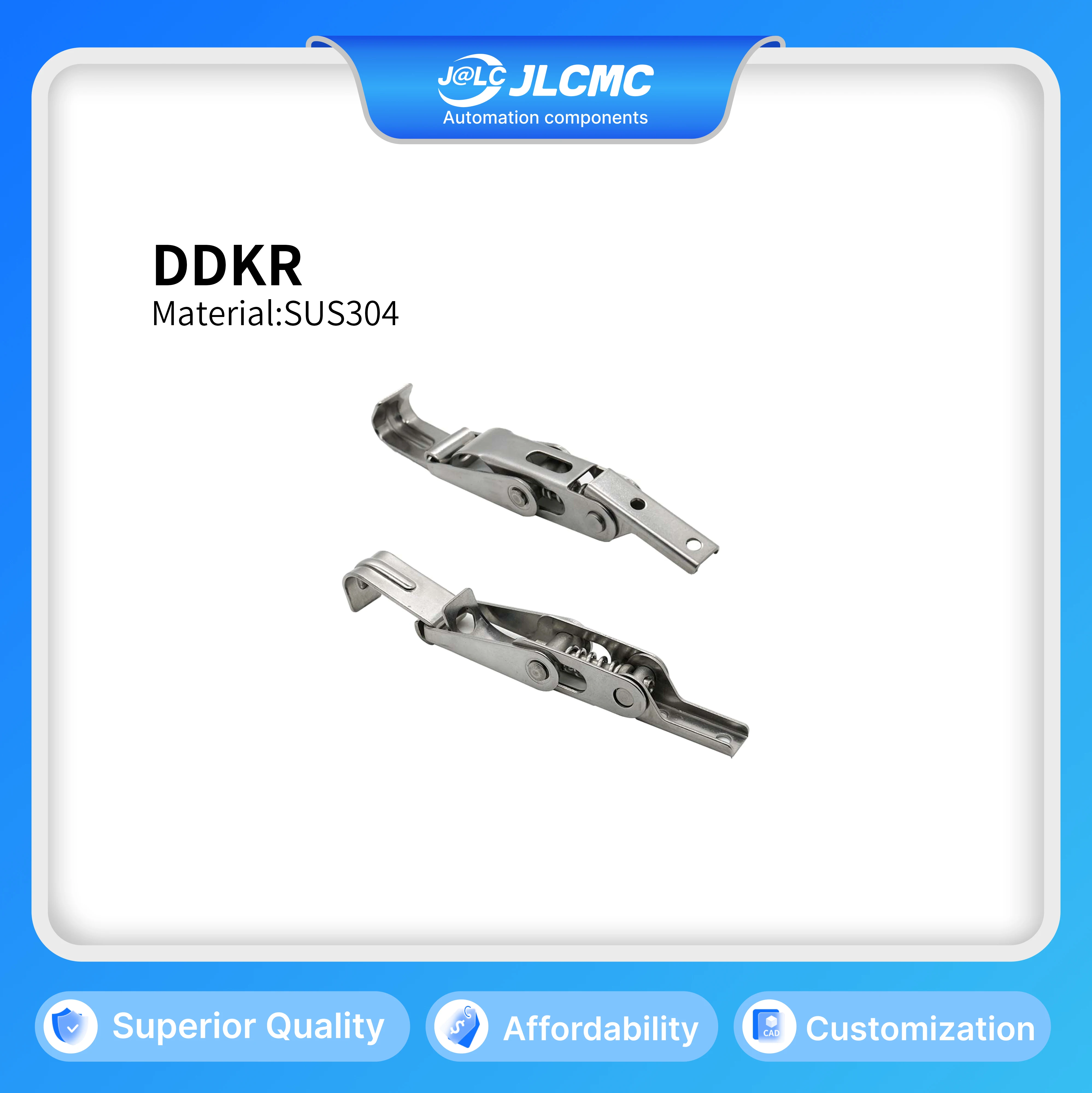 1 قطعة ضغط زنبركي بإبزيم قضيب شديد التحمل، SUS304 من الفولاذ المقاوم للصدأ، شكل مثلث للمزالج