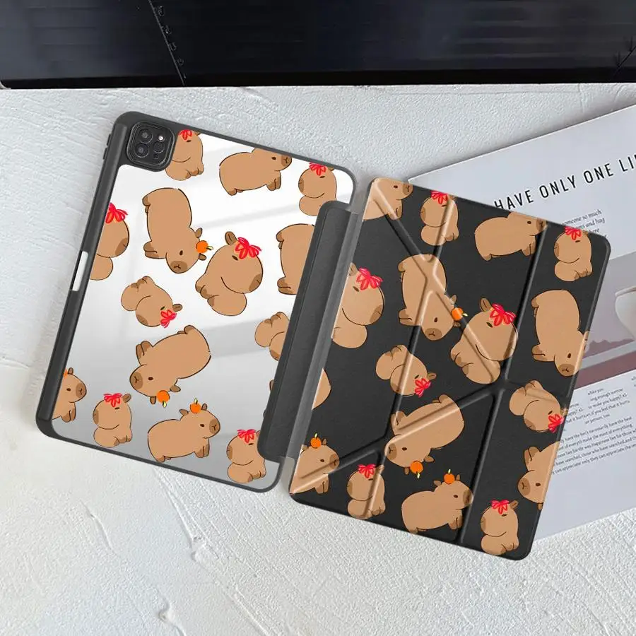Love Capybara Tablet Case For iPad Pro 11 10 9 8 7 th 12.9inch Mini 6 7 Air 4 5 M3 M2 M4 11inch Pro 2025 Holder Cover