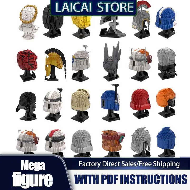 

Звездный фильм Moc, строительные кирпичи, шлем, коллекционер, модель Megafigure, технология, модульная модель, блоки, сборка, подарочные игрушки, наборы «сделай сам»