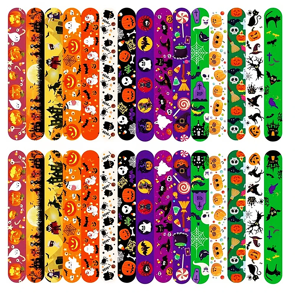 20/50Pcs Halloween Christmas Pattern Wristband Decoration Toys Kids Birthday Party Gifts Pinata Filler New Year\'s Party Favors