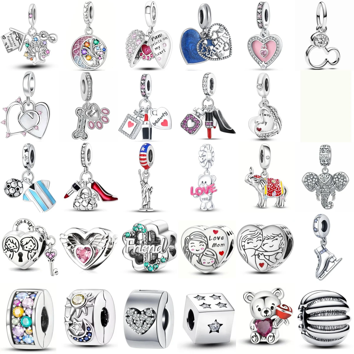 

Hot Sale New 925 Sterling Silver Forever Family Friend Always Charm Pendant Fit Original Pendant Bracelet Women Jewelry Gift DIY