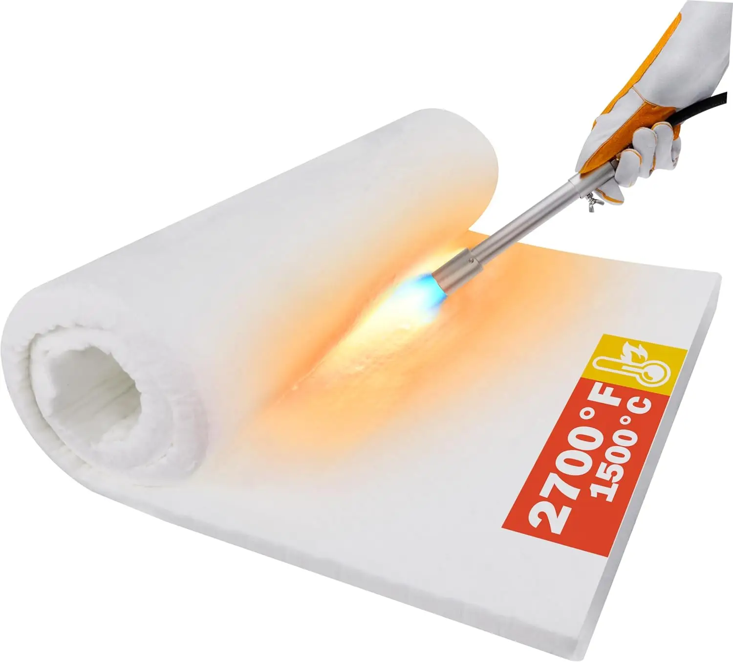 

Ceramic Fiber Insulation Blanket, 60x24x1 Inch, 2600F Fireproof for Wood Stove, Fireplace, Chimney