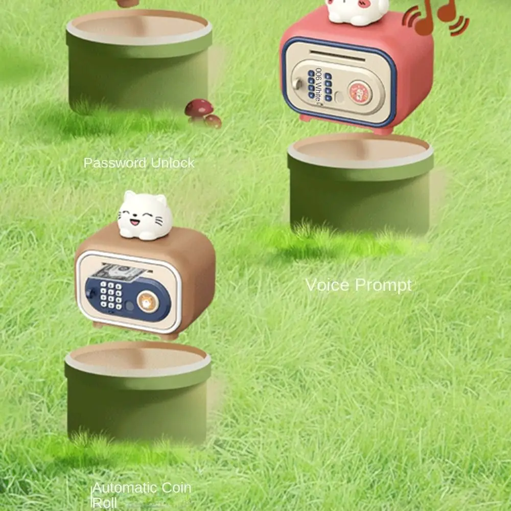 Verrouillage par mot de passe, enroulable automatique, banque d'épargne, rappel vocal, empreintes digitales, caisses d'argent protégées pour enfants, coffre-fort ours et lapin