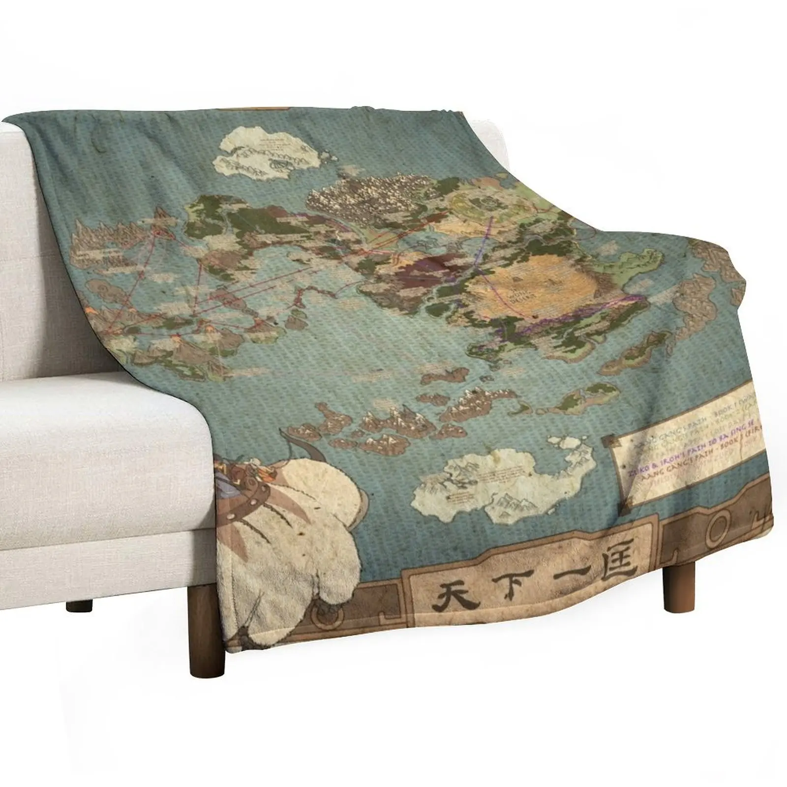 

avatar the last airbender map I Throw Blanket Camping Plush Moving Flannels Blankets