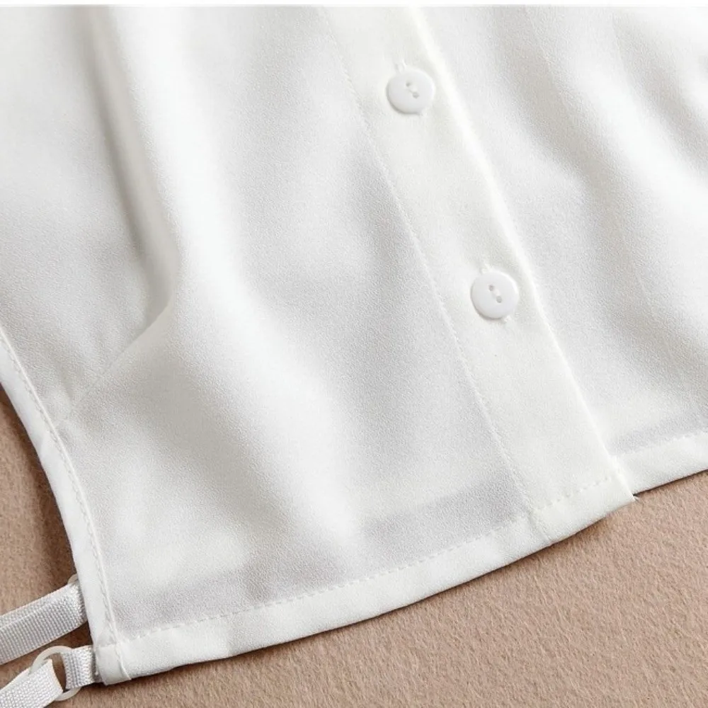 Versatile Ruffle Edge Women Fake Collar Double-layer Detachable Stand-up Collar Elegant White Black Blouse Collar Women Blouse