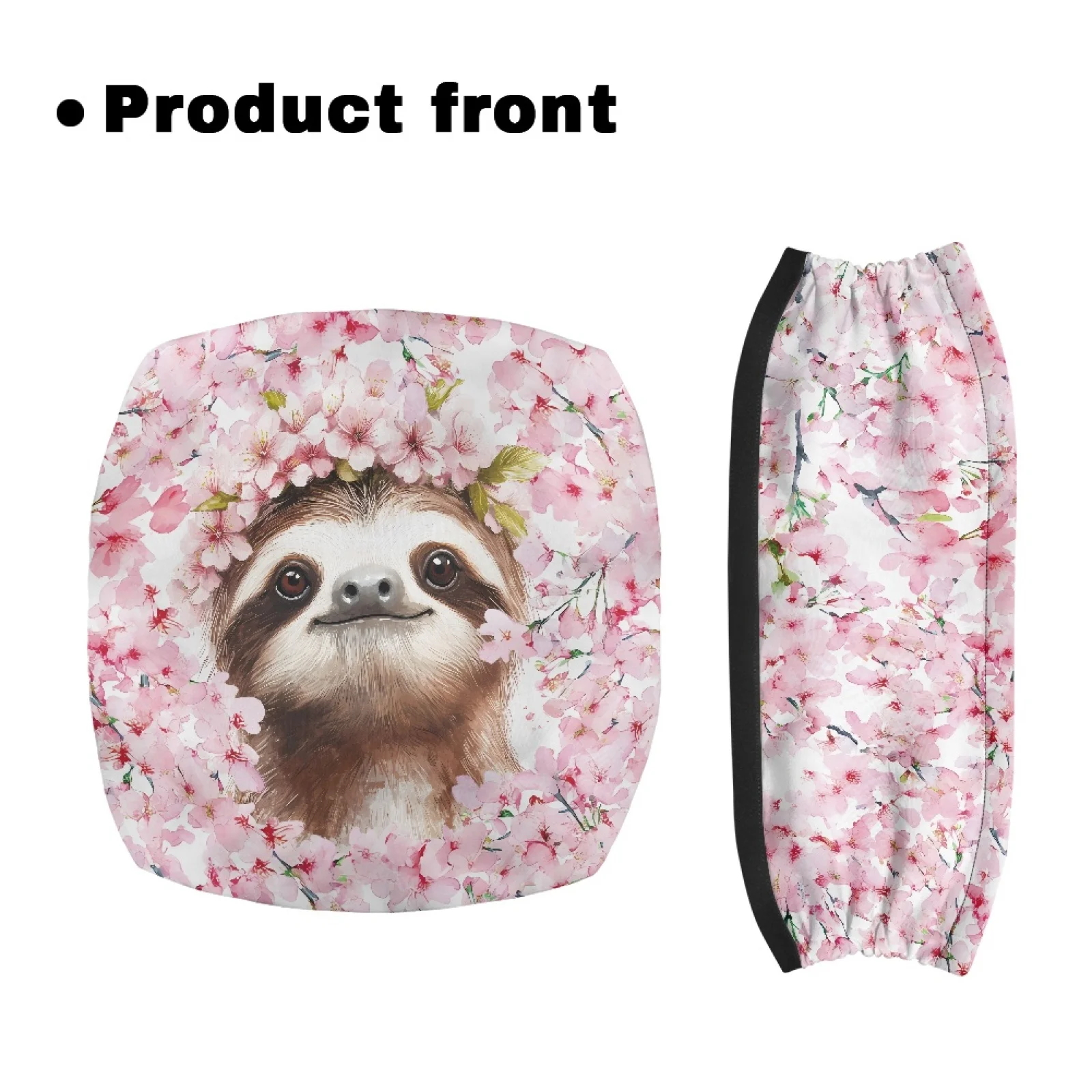 Coloranimal Sloth Cherry 2 Pieces Set Rollator Seat Back Rest Covers Rollator Walker Seat Back Cover for Women Friends Home