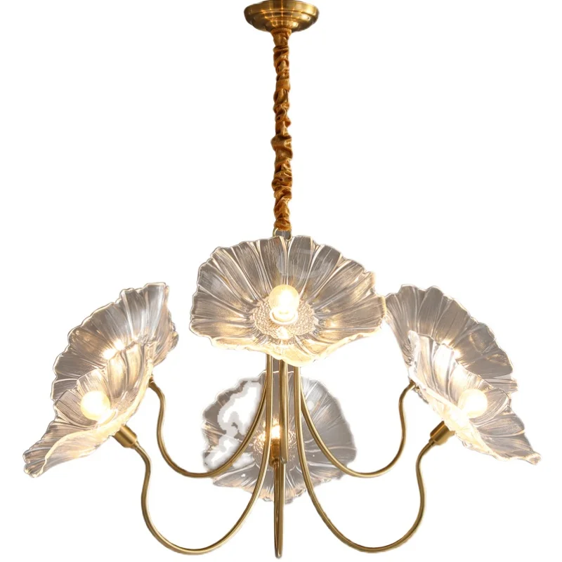 YY Lamp in the Living Room New Creative Flower Glass Light Luxury Dining Room Bedroom Lamps