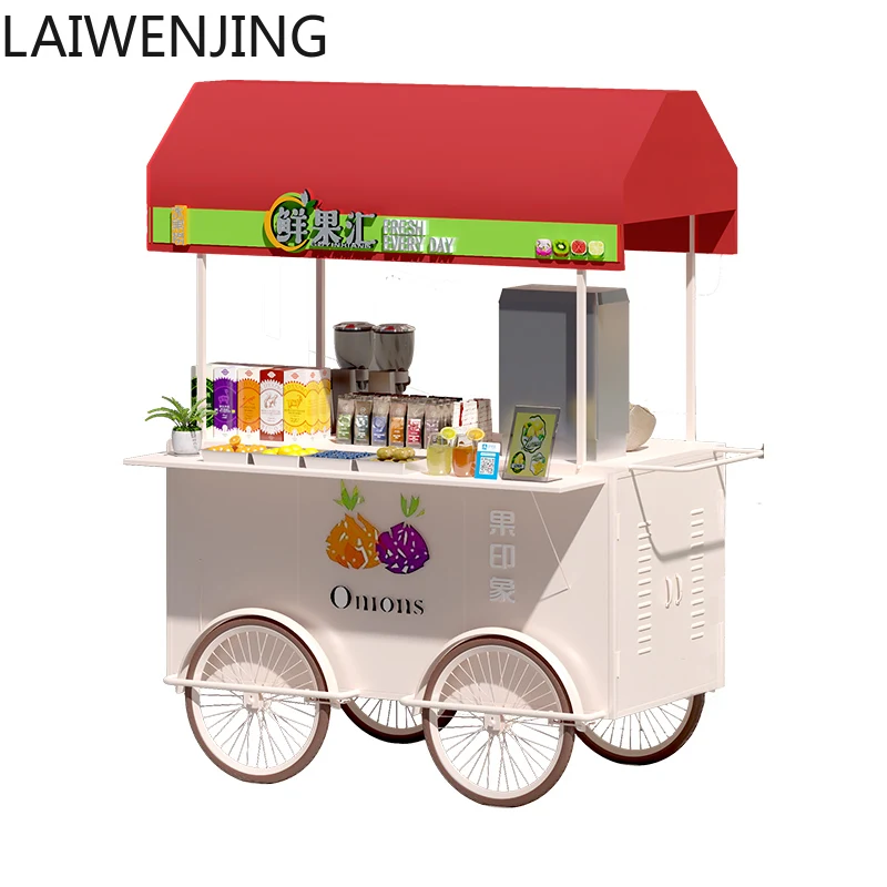 

MJY outdoor trolley mobile stretchable food truck fruit drink food stall truck