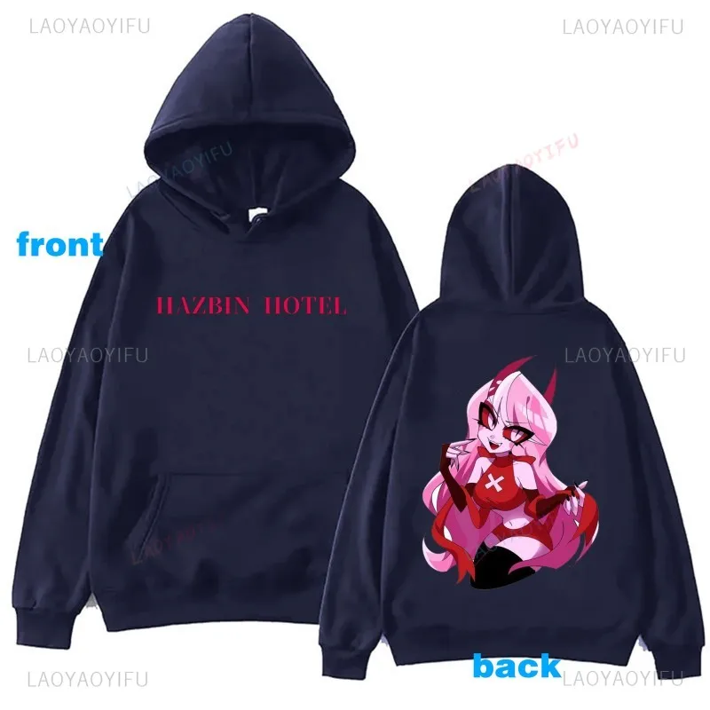 Hazbin Hotels Anime Graphic Sweatshirt Hip-hop Vintage Unisex Drop Shoulder Hoodies Funny Gift Trendy New Autumn Winter Shirt