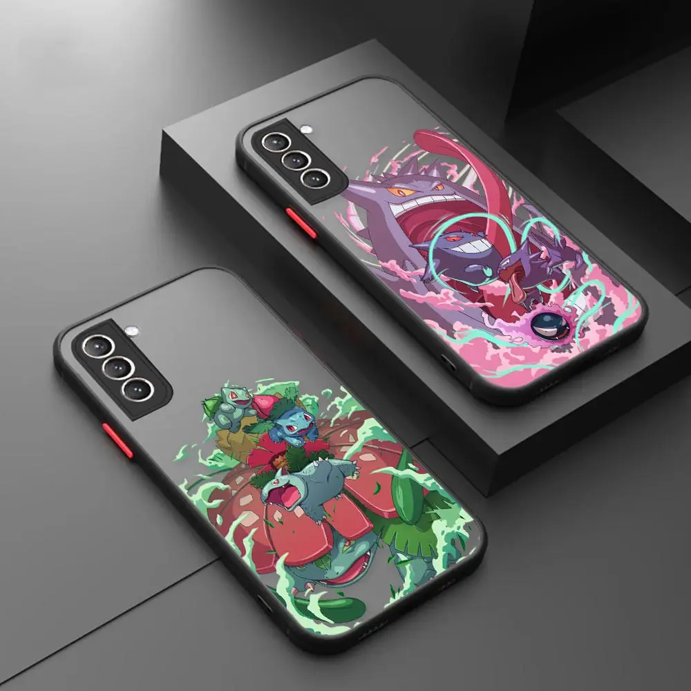 Pokemon Go Eevee Evolution Anime Galaxy S23FE Fundas For Samsung S22 S20 Ultra S21 S23 FE S10 Lite S9 S8 Plus Frosted Phone Case