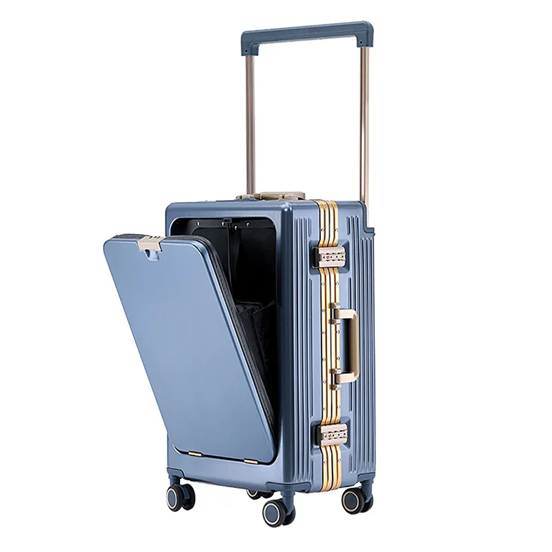 Compartimento de bagagem com abertura frontal para mulheres, mala de viagem de 28 polegadas, resistente e durável de 24 polegadas, mala de embarque de 20 polegadas, lea