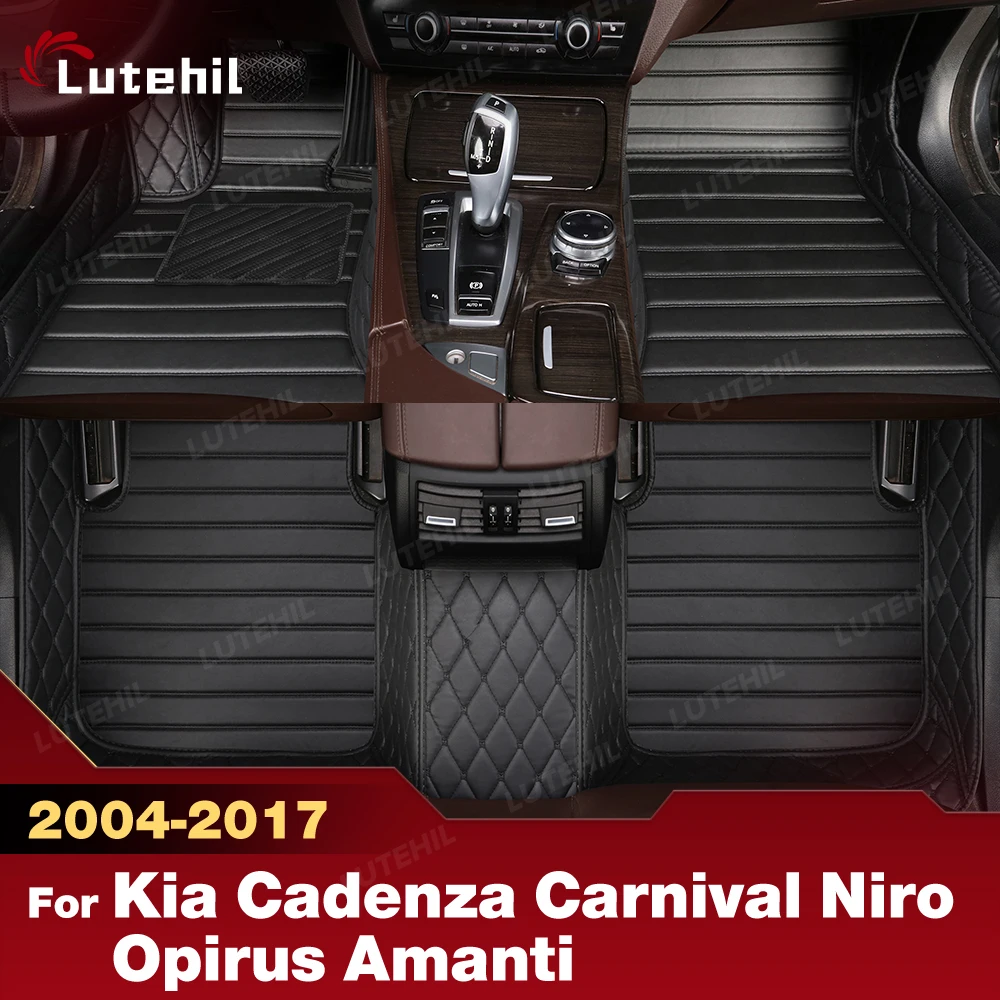 

Floor Mats For Kia Cadenza Carnival Niro Opirus Amanti 2004-2017 All Weather Leather Floor Liners Custom Car mats, 1st & 2nd Row
