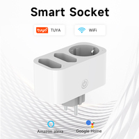 TUYA EU Smart Tribble Plug, 3in 1  Voice-Controlled Wi-Fi Socket, Alexa/Google Home, Timer Remote Control