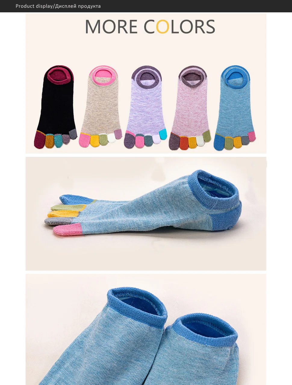 5 Paar Spring No Show Zehensocken aus reiner Baumwolle, bunt, niedlich, lässig, weich, atmungsaktiv, deodorant, unsichtbar, 5-Finger-Socken, Harajuku – Detail 2