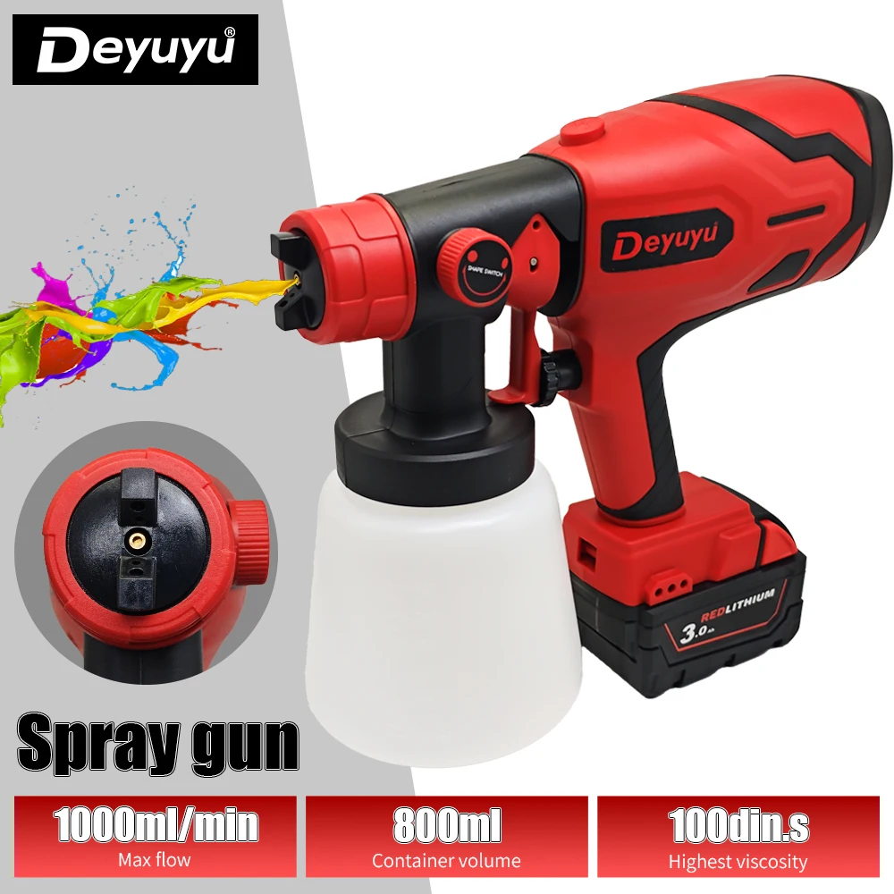 

Wireless Electric Spray Gun High Flow Output HVLP Brushless Motor Compatible with Milwaukee 18V Battery for Painting Equipment